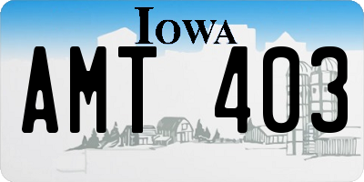 IA license plate AMT403