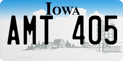 IA license plate AMT405
