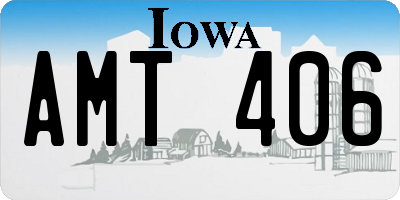 IA license plate AMT406