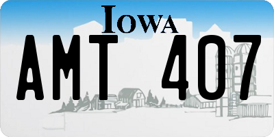 IA license plate AMT407