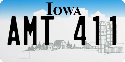 IA license plate AMT411