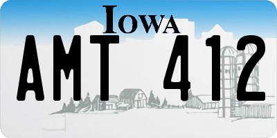 IA license plate AMT412