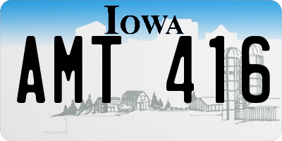 IA license plate AMT416