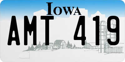 IA license plate AMT419