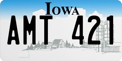 IA license plate AMT421