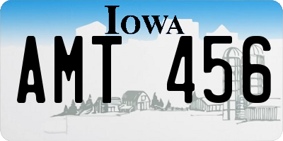 IA license plate AMT456