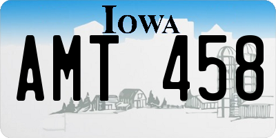 IA license plate AMT458