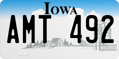 IA license plate AMT492