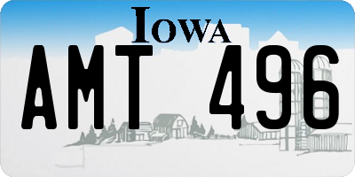 IA license plate AMT496