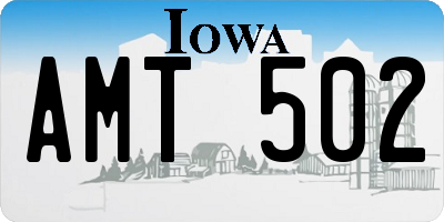 IA license plate AMT502