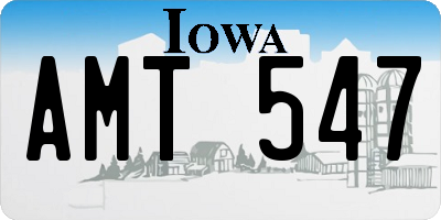 IA license plate AMT547
