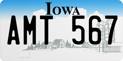 IA license plate AMT567