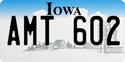 IA license plate AMT602