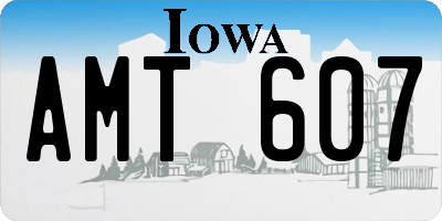 IA license plate AMT607