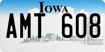 IA license plate AMT608