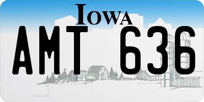 IA license plate AMT636