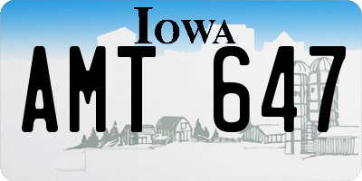 IA license plate AMT647