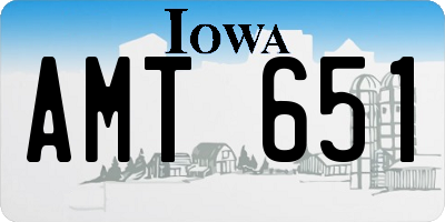 IA license plate AMT651