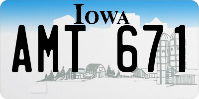IA license plate AMT671