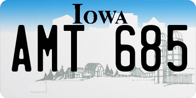 IA license plate AMT685