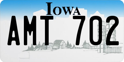 IA license plate AMT702