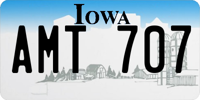 IA license plate AMT707