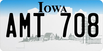 IA license plate AMT708