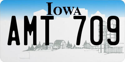 IA license plate AMT709