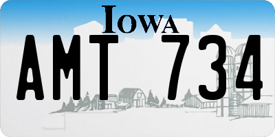 IA license plate AMT734