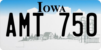 IA license plate AMT750