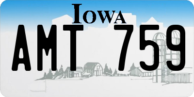 IA license plate AMT759