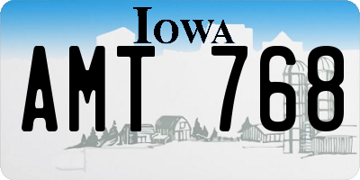 IA license plate AMT768