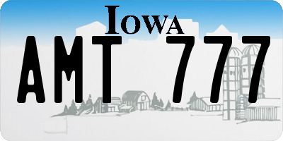 IA license plate AMT777
