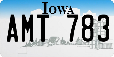 IA license plate AMT783