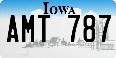 IA license plate AMT787