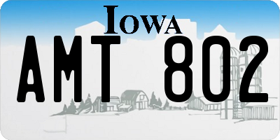 IA license plate AMT802