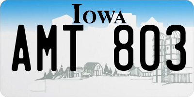 IA license plate AMT803