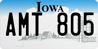 IA license plate AMT805