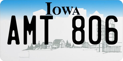 IA license plate AMT806