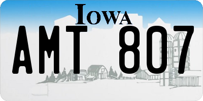 IA license plate AMT807