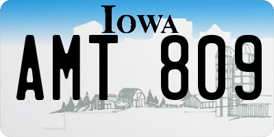 IA license plate AMT809