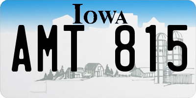 IA license plate AMT815