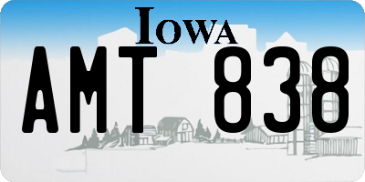 IA license plate AMT838