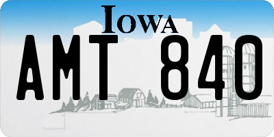 IA license plate AMT840