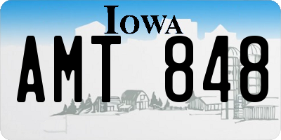 IA license plate AMT848