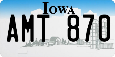 IA license plate AMT870