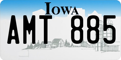 IA license plate AMT885