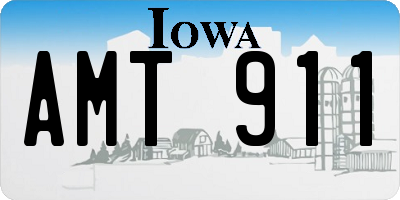 IA license plate AMT911