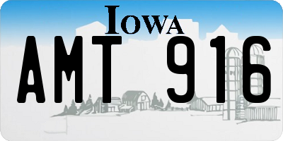 IA license plate AMT916