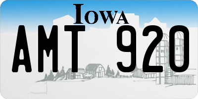 IA license plate AMT920